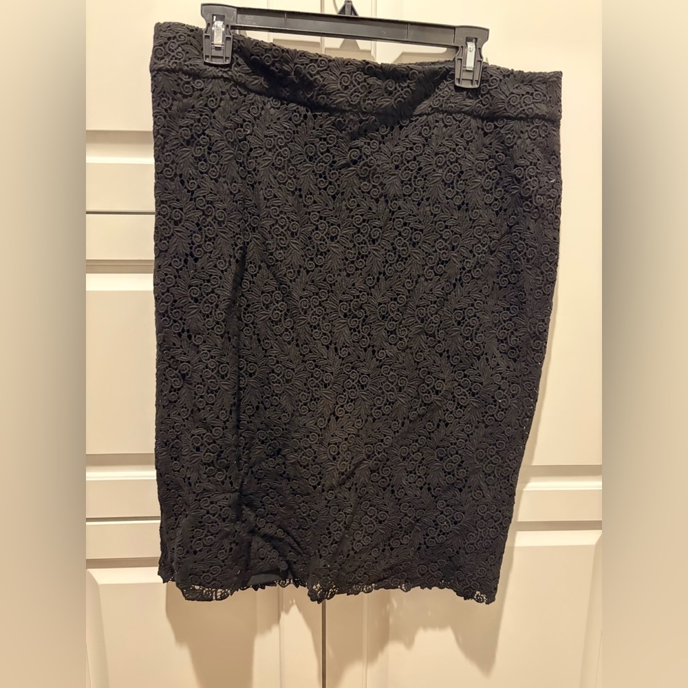 Talbots Black Lace Pencil Skirt